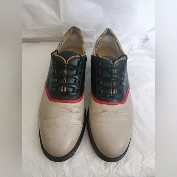 Burberry mens saddle leather golf shoes size 10